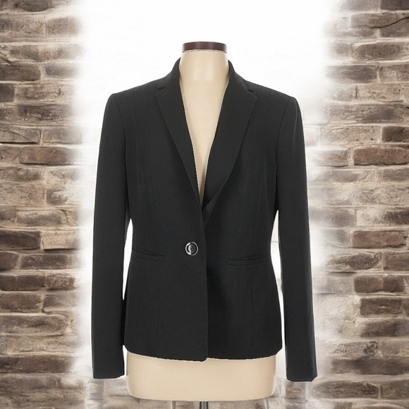 JONES STUDIO SEPARATES
BLACK LINED BLAZER WITH ONE BUTTON SIZE 12 - Picture 1 of 16